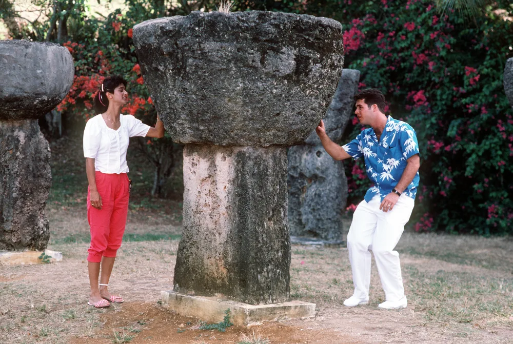 Latte stones at Latte Stone Park in Hagåtña, 1990
