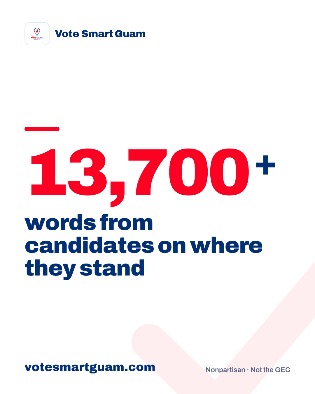 13,700+ words from candidates on where they stand, on Vote Smart Guam.
